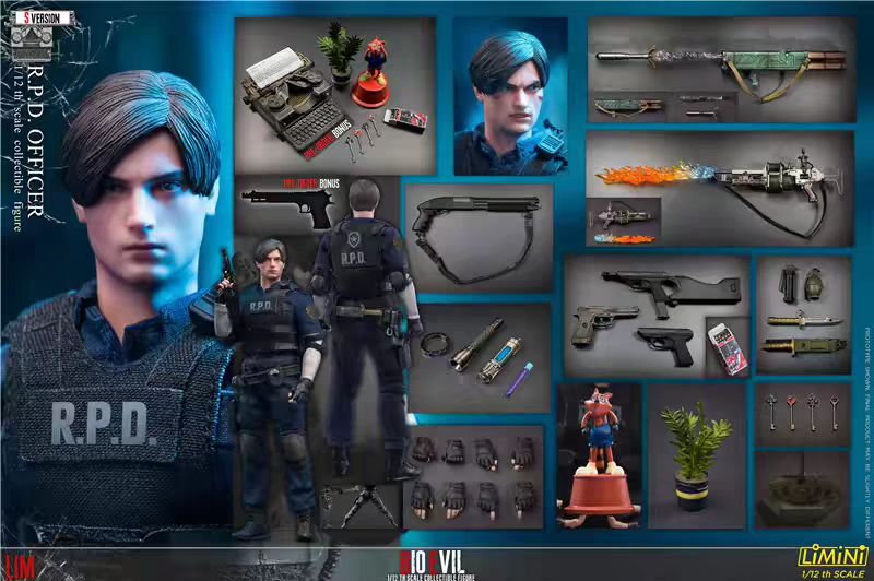 【Pre-Order】LiMiNi 1/12 RPD Officer Leon from Resident Evil Deluxe Edition Articulated Figure