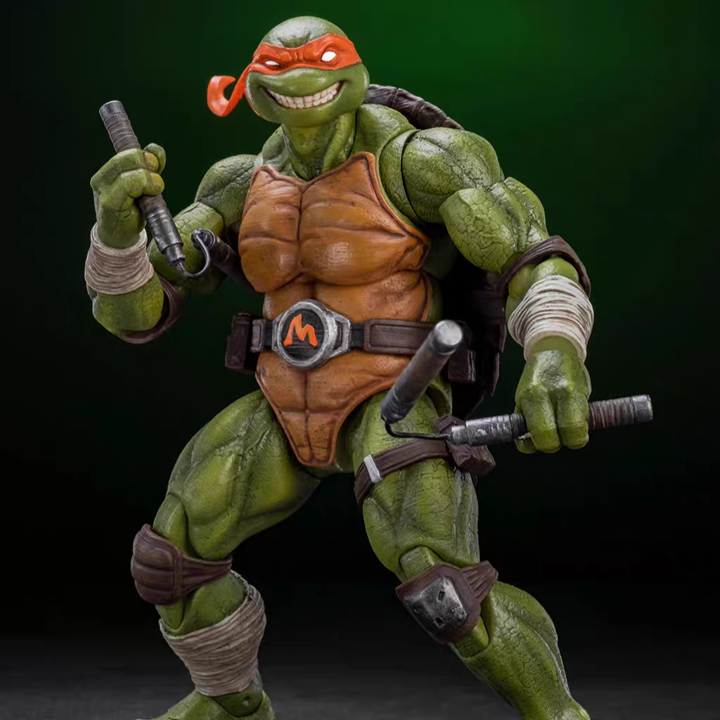 【 In Stock 】 Authorized TMNT Ninja Turtles Orange Turtles Michelangelo 1/12 Mobile Doll