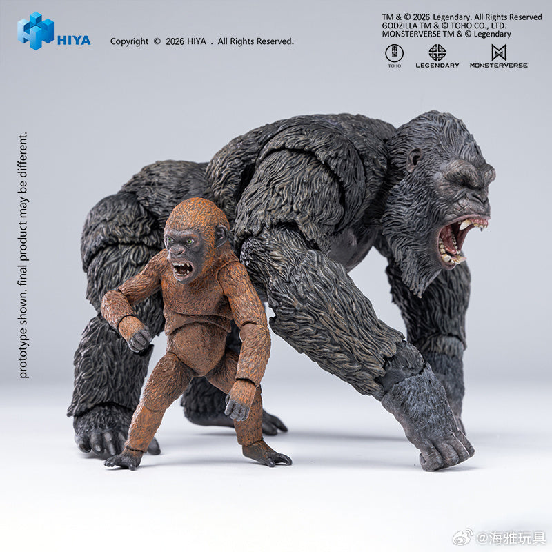 【In Stock】Hiya Toys EXQUISITE BASIC Series: Godzilla x Kong: The New Empire – Kong & Mini-Kong Set (Convention Exclusive)