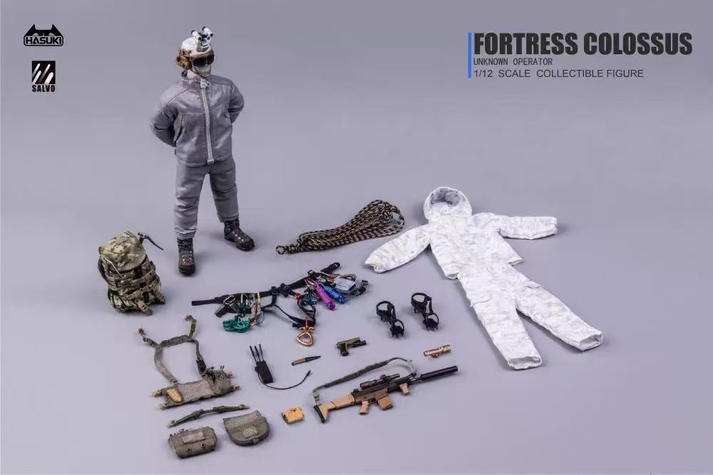[In Stock] HASUKI 1/12 Black Ops Camouflage Articulated Action Figure Special Forces