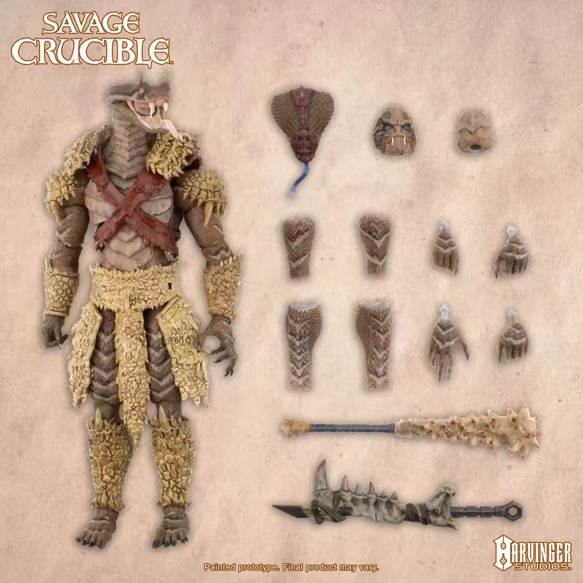 【Pre-Order】Harvinger Studios Savage Forge 4-Wave Khan Snake Man 7-inch Articulated Figure