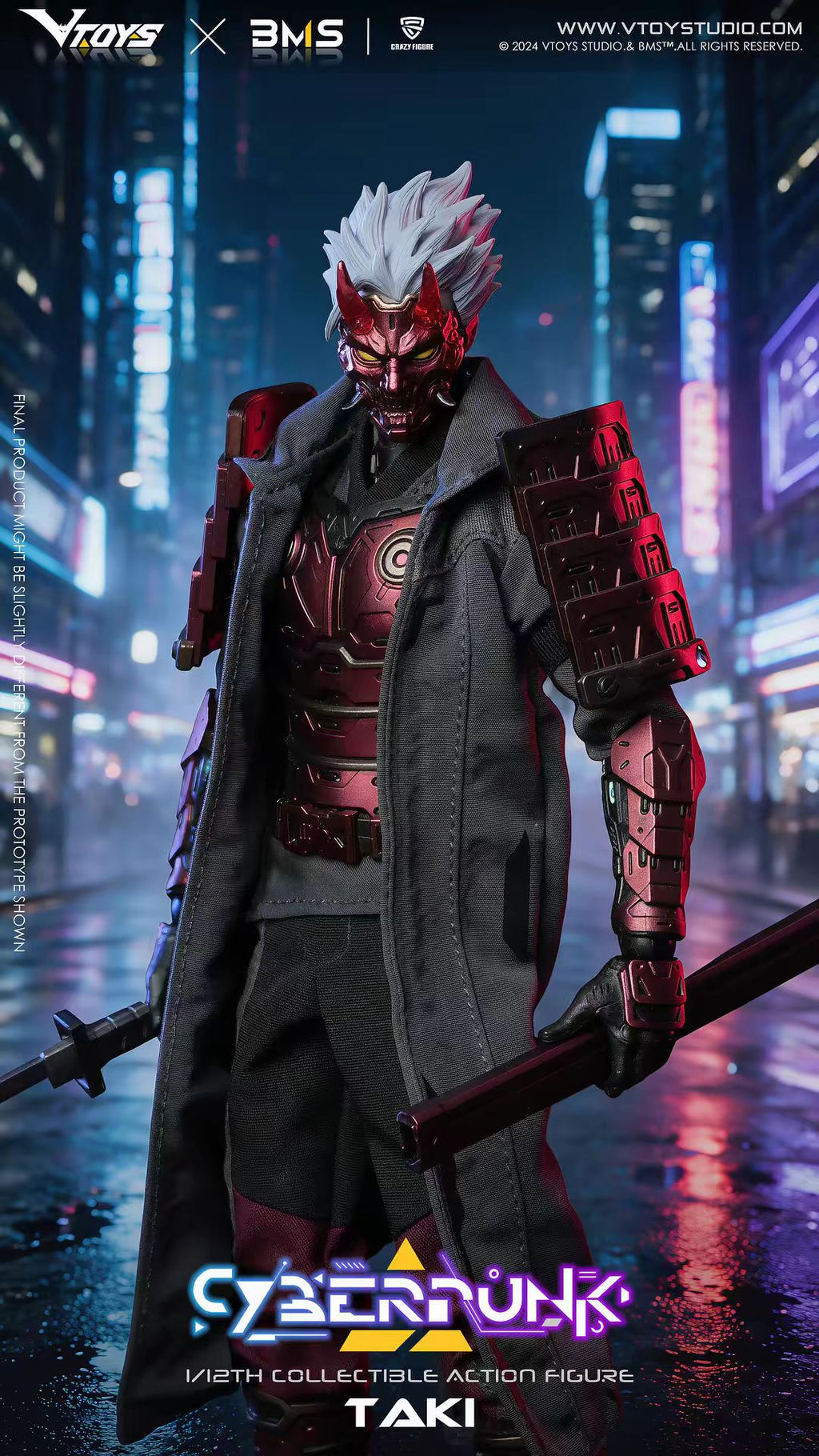 [Pre-order] VTOYS Cyberpunk Samurai Taki Scarlet Dawn 1/12 Scale Articulated Figure