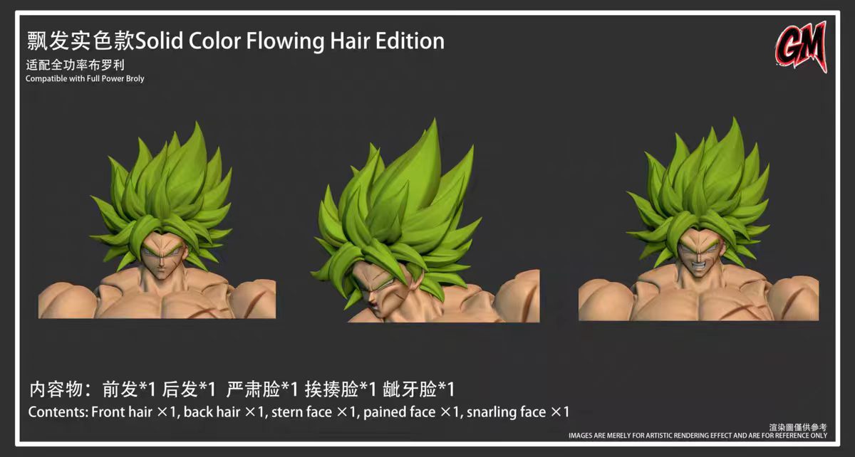 【Pre-Order】GM Full Power Broly Head Sculpt, SHF Articulated Figure Accessories, Super Saiyan