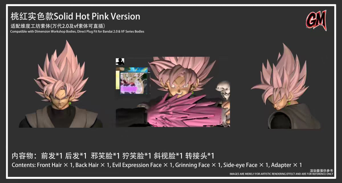 [Pre-order] GM Studio Black Goku Head Sculpt Accessory Pack, Compatible with Bandai 2.0 VF Black Goku Dimension Workshop