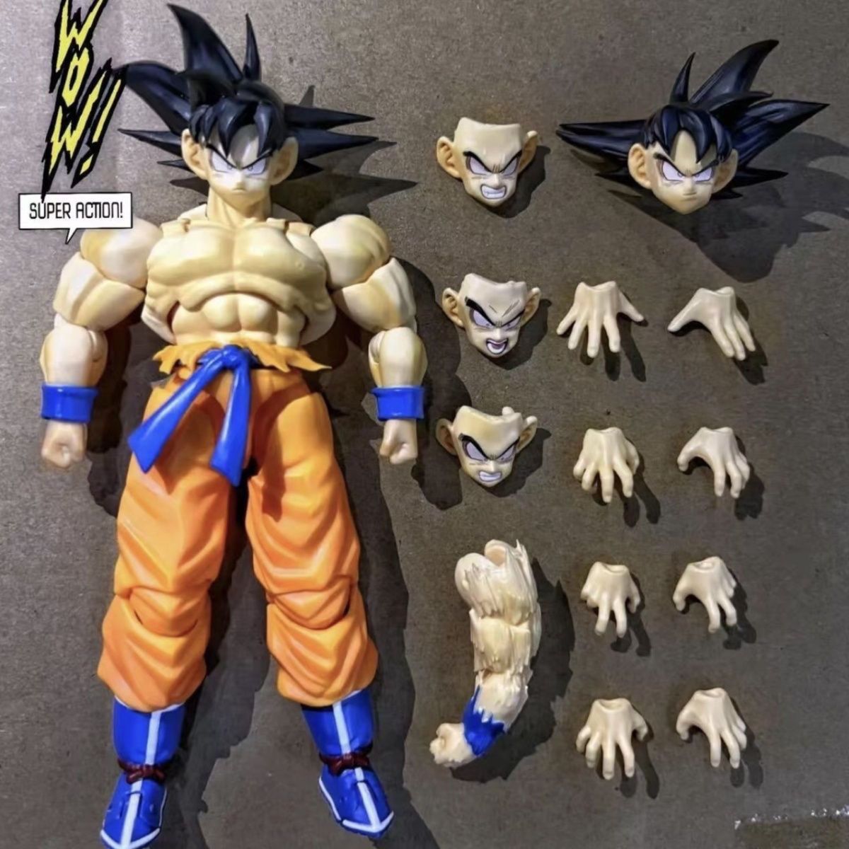 【Instock items.】Wow Super Action First Duel King Ken Kong Super Saiyan Goku 1/12 Figure Can be made by hand