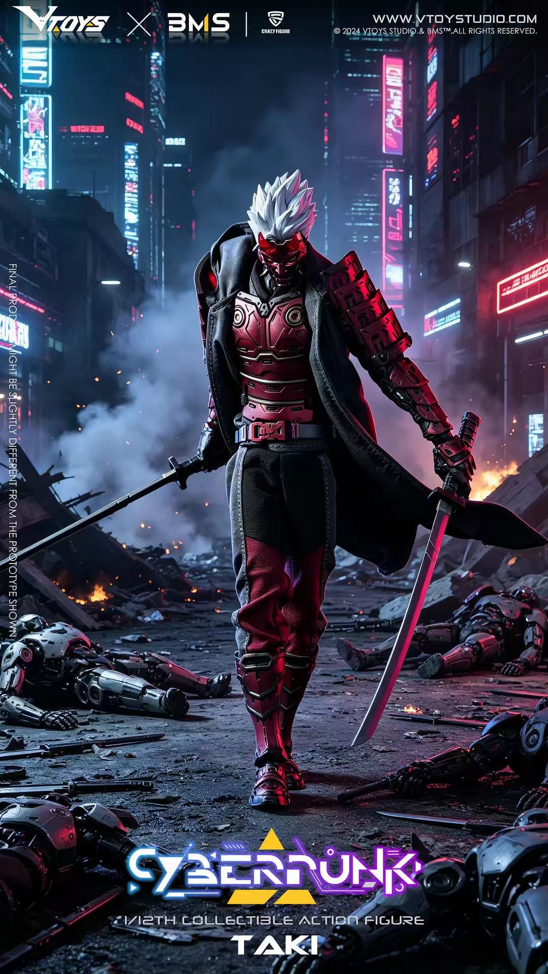 [Pre-order] VTOYS Cyberpunk Samurai Taki Scarlet Dawn 1/12 Scale Articulated Figure
