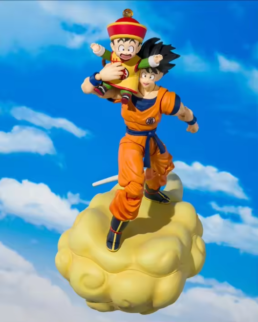 【In Stock】Bandai SHF Son Goku &amp; Son Gohan (Childhood) &amp; Flying Nimbus - Father and Son Hug