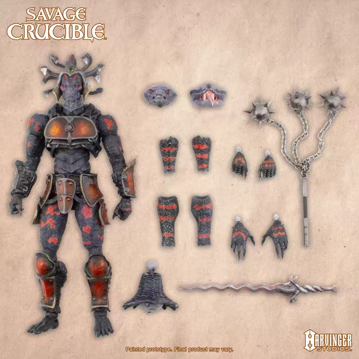 【Pre-Order】Harvinger Studios Savage Forge 4-Wave Khan Snake Man 7-inch Articulated Figure