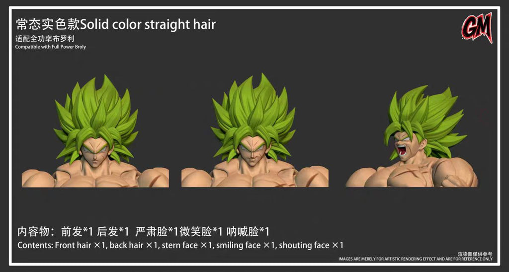 【Pre-Order】GM Full Power Broly Head Sculpt, SHF Articulated Figure Accessories, Super Saiyan