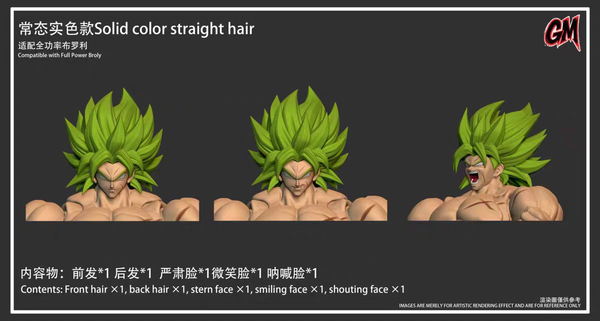 【Pre-Order】GM Full Power Broly Head Sculpt, SHF Articulated Figure Accessories, Super Saiyan