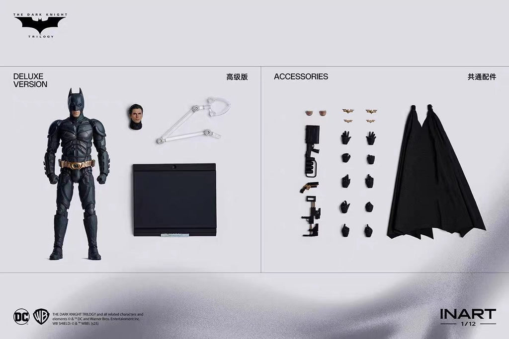 【In Stock】INART Batman: The Dark Knight Rises - Bale Batman 1/12 Scale Action Figure Deluxe Edition