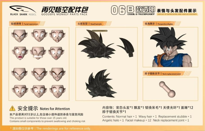 【Pre-Order】BLACK SHARK BSM06 Goodbye Goku Head Sculpt Accessory Pack